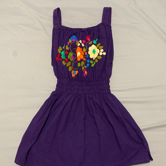 purple fiesta style tank top with floral boarder only used once - Picture 1 of 1